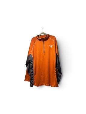 Texas Longhorns Quarter-Zip Pullover with Dark Sleeve Panels